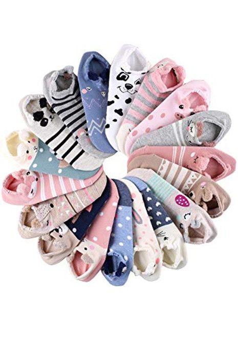 18 Pairs Novelty Animal Cotton Low Cut No Show Ankle Socks for Girls Women Boat Socks 18 Pairs Novelty Animal Cotton Low Cut No Show Ankle Socks for Girls Women Boat Socks