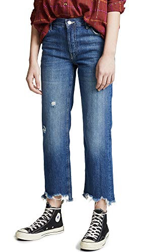 Free People Womens Maggie Straight Leg Jeans  Dark Denim  Blue  25