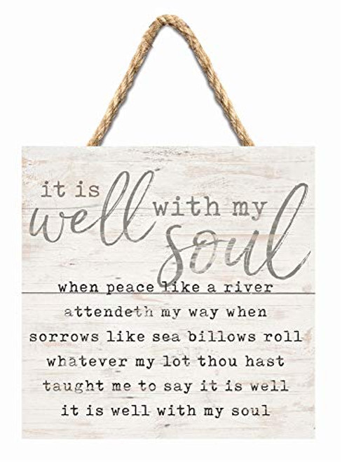 P- Graham Dunn It is Well with My Soul Whitewash 7 x 7 Inch Wood Pallet Wall Hanging Sign P- Graham Dunn It is Well with My Soul Whitewash 7 x 7 Inch Wood Pallet Wall Hanging Sign