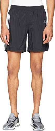 adidas Mens 3-Stripes Run Shorts  Black-White  Large 7