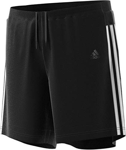 adidas Mens 3-Stripes Run Shorts  Black-White  Small 7
