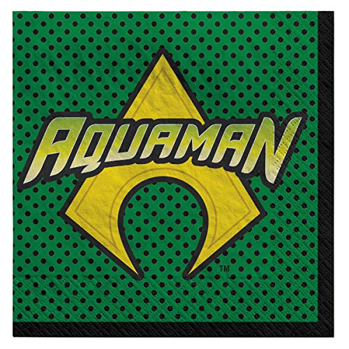 Justice League Aquaman Design Luncheon Napkin-16pc Justice League Aquaman Design Luncheon Napkin-16pc