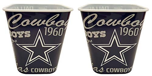 NFL Dallas Cowboys Snack Buckets - 7x6-5- Perfect for Game Watching  Movie Watching  or Use as a Storage Bin -Dallas Cowboys- -2 Snack Buckets- NFL Dallas Cowboys Snack Buckets - 7x6-5- Perfect for Game Watching  Movie Watching  or Use as a Storage Bin -Dallas Cowboys- -2 Snack Buckets-