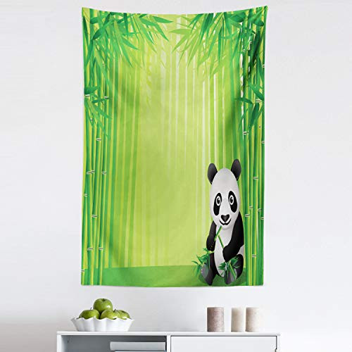 Lunarable Panda Tapestry  Panda in a Bamboo Forest Summertime Tropical Exotic Nature Theme Picture  Fabric Wall Hanging Decor for Bedroom Living Room Lunarable Panda Tapestry  Panda in a Bamboo Forest Summertime Tropical Exotic Nature Theme Picture  Fabric Wall Hanging Decor for Bedroom Living Room