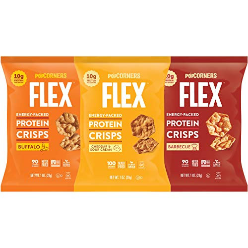 Popcorners Flex Protein Chips Variety Pack  Plant-Based Protein  Gluten Free  1oz Snack Bags -20 Pack-  20 Count