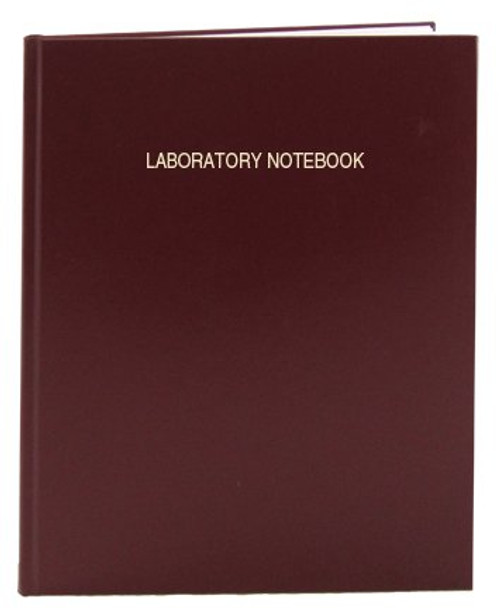 BookFactory Lab Notebook - 96 Pages --25 Grid Format-  8 7-8 x 11 1-4  Burgundy Cover  Smyth Sewn Hardbound Laboratory Notebook -LIRPE-096-LGR-A-LM