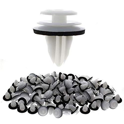 XMHF 100 Pcs Plastic Rivet 9mm Hole Car Door Trim Panel Retainer Clip White