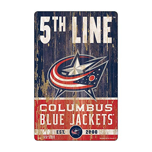 WinCraft NHL Columbus Blue Jackets Unisex 11x17 Wood Signslogan Design  Team Color  One Size