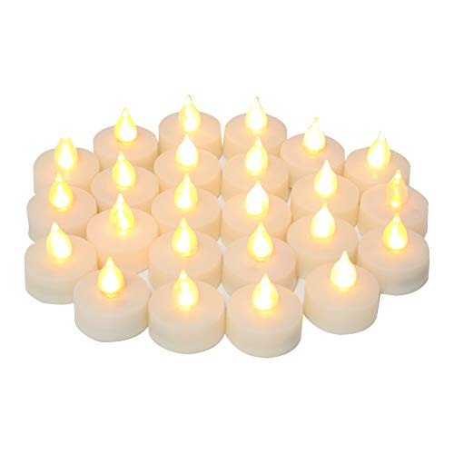 iZAN Flameless Battery Operated LED Tealight Candles Flickering Electric Decorative Tea Lights for Xmas Home Party Wedding Decorations Christmas Décor