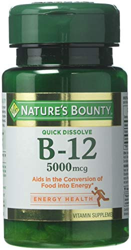 Natures Bounty Vitamin B-12 5000 mcg  40 Quick Dissolve Tablets -Pack of 3-