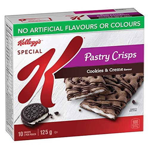 Kelloggs Special K Pastry Crisps Cookies and Creme Flavour - 125g 10 bars Imported from Canada