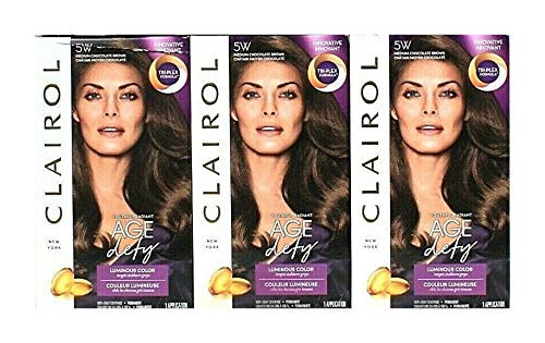 Clairol Age Defy Permanent Hair Color  5W Medium Chocolate Brown  Pack of 3 -Packaging May Vary-