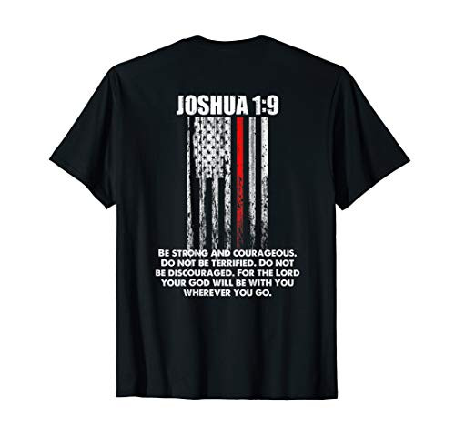 Thin Red Line Firefighter Bible Verse Christian T-Shirt