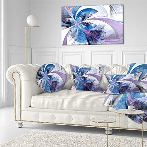 Designart PT11995-40-20 Symmetrical Fractal Flower In Blue Modern floral canvas Wall Art,black,40x20 Designart PT11995-40-20 Symmetrical Fractal Flower In Blue Modern floral canvas Wall Art,black,40x20