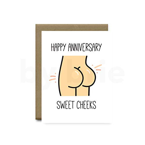 Anniversary Card Happy Anniversary Sweet Cheeks Greeting Card Funny Gift for Boyfriend or Husband by brie Anniversary Card Happy Anniversary Sweet Cheeks Greeting Card Funny Gift for Boyfriend or Husband by brie