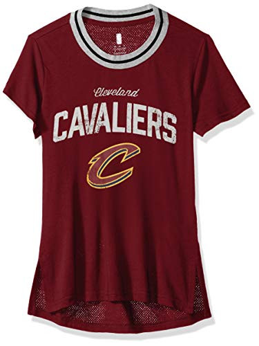 NBA by Outerstuff NBA Youth Girls Cleveland Cavaliers Winning Point Short Sleeve Crew Neck Tee  Burgundy   Youth Small-7-8-