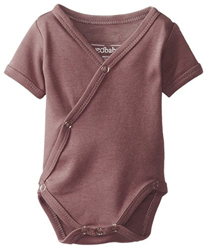 Lovedbaby Unisex-Baby Organic Cotton Kimono Short Sleeve Bodysuit  Eggplant  3-6 Months