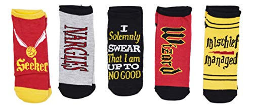 Harry Potter Mischief Managed Marauders Map 5 Pack Ankle Socks Multi Colored Adult