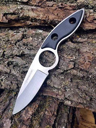 New 7 SILVER TACTICAL MILITARY FIXED BLADE SURVIVAL HUNTING NECK BOOT iCareYou Knife - SHEATH
