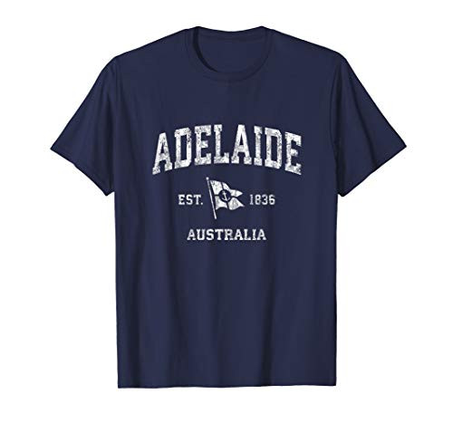 Adelaide Australia Vintage Nautical Boat Anchor Flag Sports T-Shirt