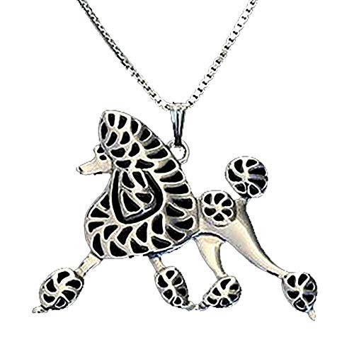 Ginger Lyne Collection French Poodle Puppy Dog Necklace for Women 925 Sterling Silver Pendant Charm Box Chain Heart Warming Gift for Girls Dog Mom Dog
