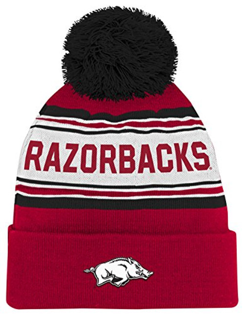 NCAA Arkansas Razorbacks Toddler Outerstuff Jacquard Tassel Knit Hat w- Pom  Team Color   Toddler