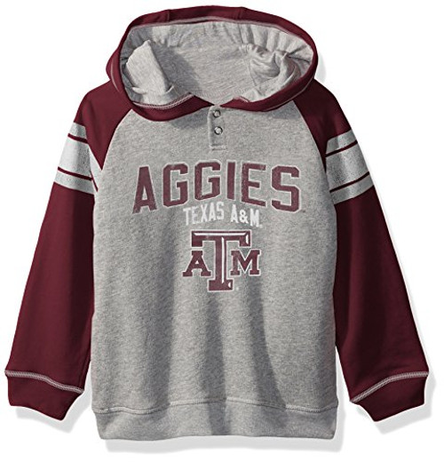 NCAA by Outerstuff NCAA Texas AandM Aggies Kids Classic Stripe French Terry Hoodie  Heather Grey  Kids Large-7- NCAA by Outerstuff NCAA Texas AandM Aggies Kids Classic Stripe French Terry Hoodie  Heather Grey  Kids Large-7-
