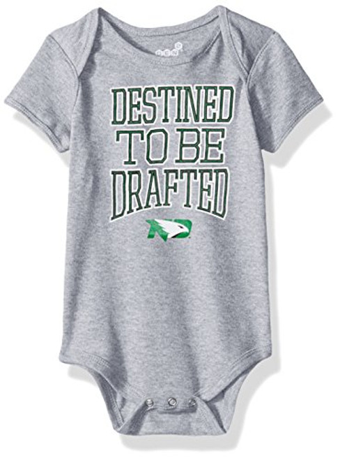 NCAA by Outerstuff NCAA North Dakota Newborn and Infant Destined Short Sleeve Bodysuit Heather Grey 0-3 Months NCAA by Outerstuff NCAA North Dakota Newborn and Infant Destined Short Sleeve Bodysuit Heather Grey 0-3 Months
