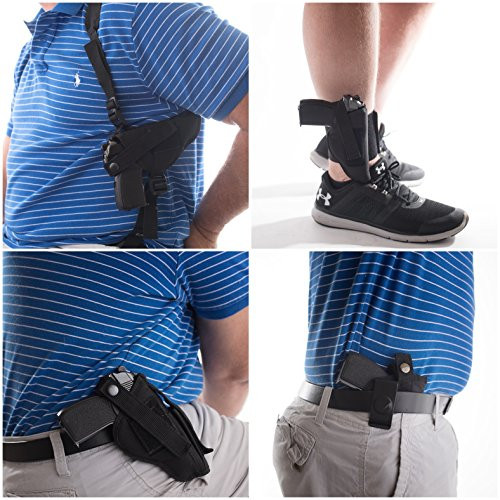 GUN HOLSTER BUY 1 GET 3 FREE HIP SHOULDER CONCEALED ANKLE FITS RUGER LCP 380 LCP 380 II KELTEC P3AT P32 PHOENIX HP22 COBRA CA 380 AMT380 TAURUS SPECTR