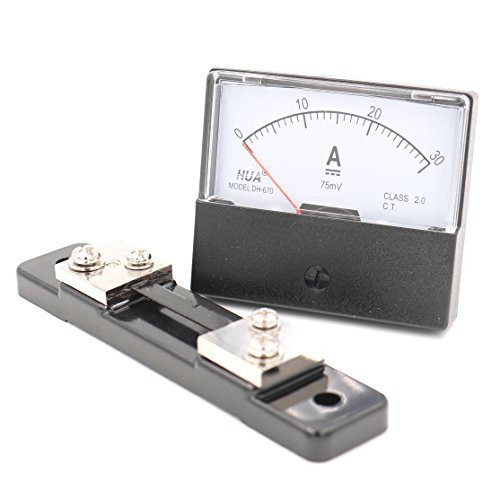 Baomain DH-670 30A Analog Amp Panel Meter Current Ammeter DC 0-30A - Shunt