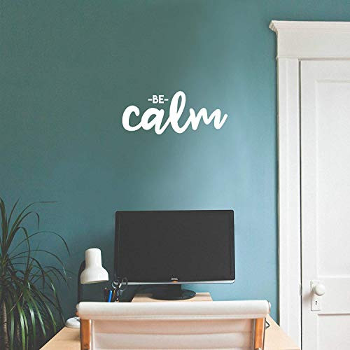 Vinyl Wall Art Decal - Be Calm - 9 x 22 - Modern Inspirational Positive Self Esteem Quote Sticker for Home Bedroom Closet Living Room Work Space Apa