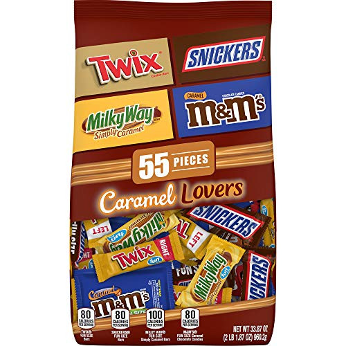 MARS Chocolate Caramel Lovers -MandMS  SNICKERS  TWIX and MILKY WAY- Fun Size Candy Bars Variety Mix 33-87-Ounce 55-Piece Bag