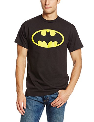DC Comics Mens Batman Basic Logo T-Shirt  Black  Large