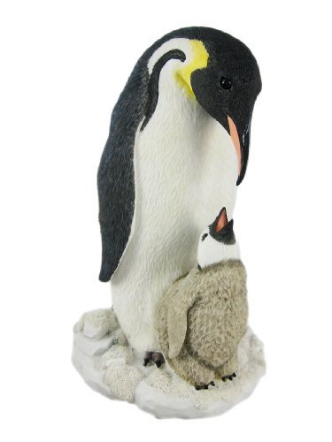 Veronese Design Mother and Child Penguin Statue Baby Chick