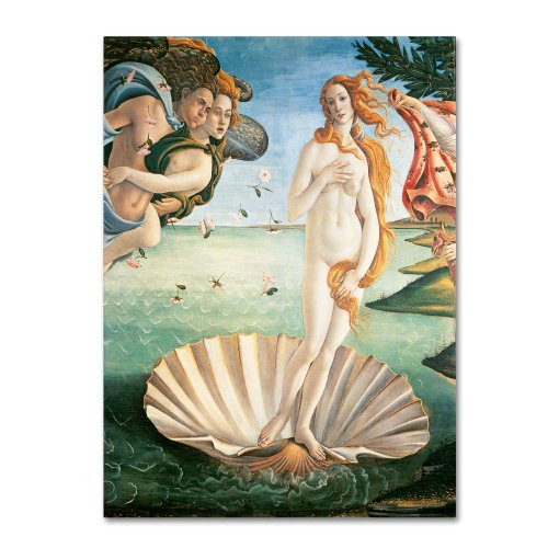 Trademark Fine Art Birth of Venus 1484 Artwork by Sandro Botticelli, 24 by 32-Inch Canvas Wall Art