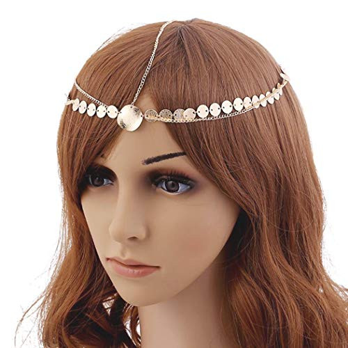 Jovono Boho Multilayered Head Chain Sequin Headpiece Fashion Hair Accesories for Women and Girls -Silver- Jovono Boho Multilayered Head Chain Sequin Headpiece Fashion Hair Accesories for Women and Girls -Silver-