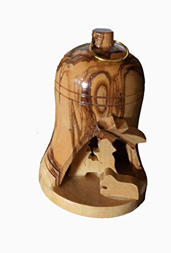 Bethlehem Gifts TM Bethlehem Olive Wood Complete Christmas Ornaments Set- Nativity Story -Bell 2-5-
