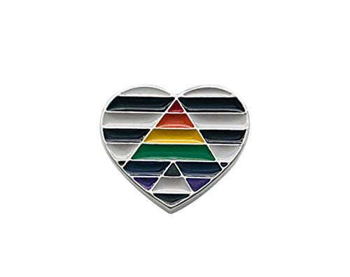 Fundraising For A Cause - Straight Ally LGBTQ Pride Heart Pin -1 Pin - Retail-
