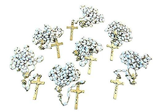 CB Catholic Girls First Holy Communion Rosary Bulk Lot for Students Classroom Rosary Set 12 Pack
