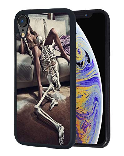 iPhone XR Case  BWOOLL Slim Anti-Scratch Rubber Protective Cover for iPhone XR -2018- 6-1 inch - Sexy Girl and Skeleton