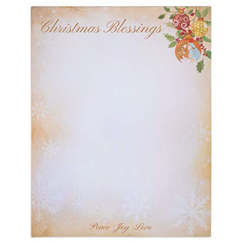 Christmas Blessings Letterhead Stationery Printer Paper  Letter Size -8-5 x 11 In  96 Sheets-