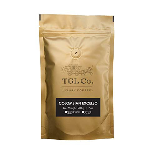 TGL Colombian Excelso Roasted Coffee French Press Coffee Coarse Grind Coffee 7 oz - 100 Arabica Coffee Beans - French Press Coffee Coarse Grind Coffe