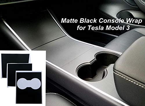 Magicalmai Tesla Model 3 Y Center Console Wrap Kit  Tesla 3 Console Protective Cover Vinyl Wrap Matte Black