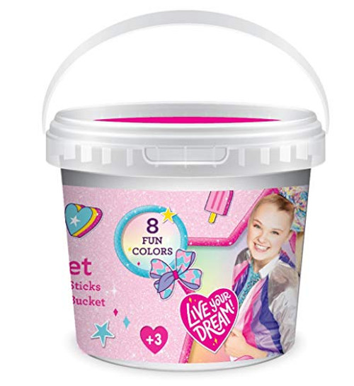 JoJo Siwa Outdoor Sidewalk Chalk Set for Kids with Stencils Bucket and Decals JoJo Siwa Outdoor Sidewalk Chalk Set for Kids with Stencils Bucket and Decals