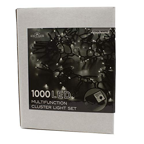 Kurt S- Adler Kurt Adler CUL 1000-Light 33-Foot Cluster Set with Cool White 3MM LED Bulbs String Lights  Multi  Ft
