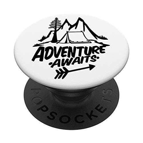 Cool Adventure Awaits Travel Design Camping Outdoors Gift PopSockets Grip and Stand for Phones and Tablets