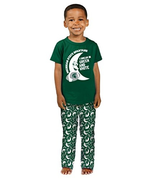 Cheekie Peach NCAA Michigan State Spartans Boys Infant I Dream Pajama Set  0-3 Months  Green