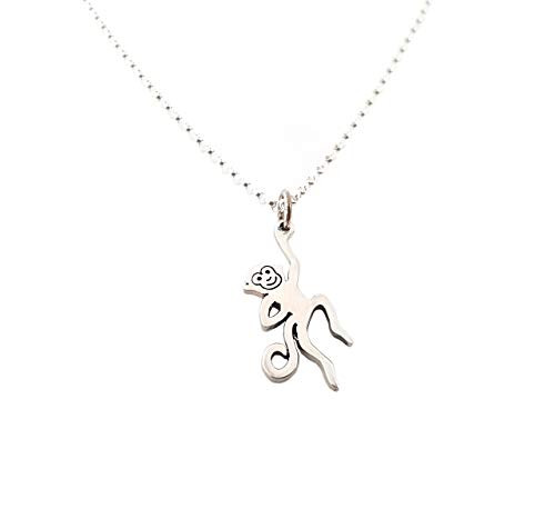 Monkey Charm Sterling Silver Necklace