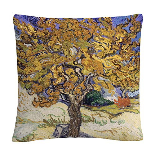 Trademark Fine Art Mulberry Tree  1889 by Vincent Van Gogh  16x16 Decorative Throw Pillow  Multi-Color