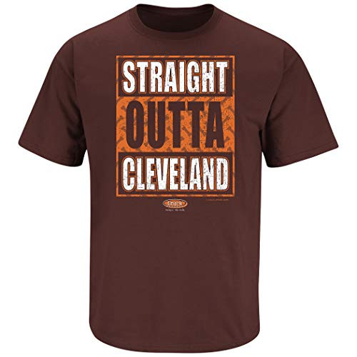 Cleveland Football Fans- Straight Outta Cleveland Brown T Shirt -Sm-5X- -Short Sleeve  2XL-